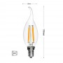 LAMPADINA LED SOFFIO DI VENTO 4W FILAMENTO TRASPARENTE E14 4 W C35A-TC