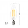 LAMPADINA LED LUCE CALDA 4W OLIVA FILAMENTO CANDELA TRASPARENTE E14 C35