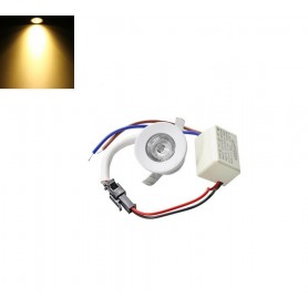 FARETTO LED 1 W A INCASSO MINI PUNTO LUCE CALDA 3000K BORDO BIANCO