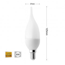 LAMPADINA LED 6 W SOFFIO COLPO DI VENTO LUCE BIANCA E14 6W C37