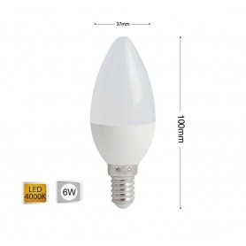 LAMPADINA LED 6 W OLIVA LUCE NATURALE E14 E CANDELA 6W 14 C36