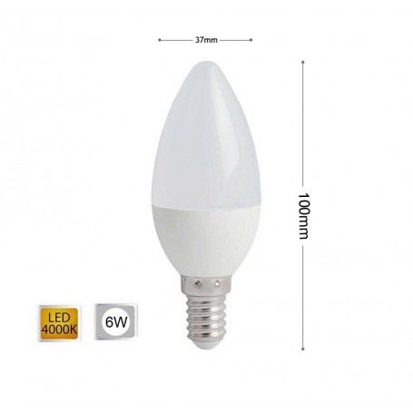 LAMPADINA LED 6 W OLIVA LUCE NATURALE E14 E CANDELA 6W 14 C36