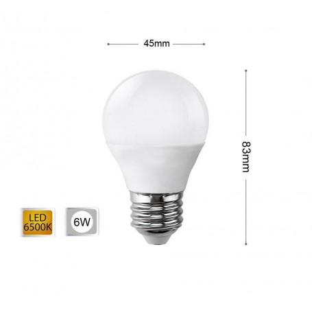 LAMPADINA LED 6 W LAMPADINE A SFERA LUCE BIANCA E27 6W E 27 G45