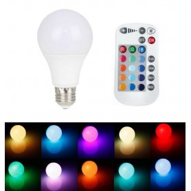 LAMPADINA RGB LED 9 W E27 LAMPADA CROMOTERAPIA A COLORI CON TELECOMANDO