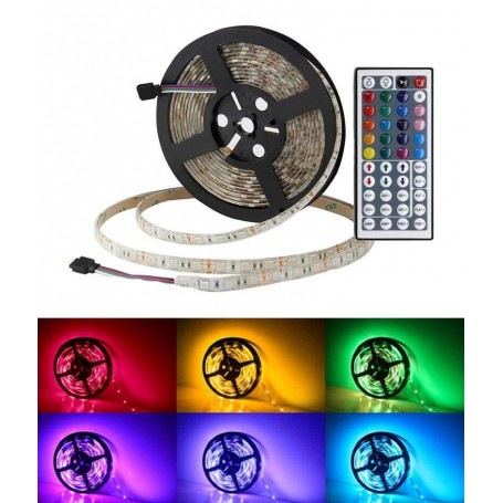 STRISCIA LED RGB 5050 SMD 300 BOBINA 5MT MULTICOLORI ILLUMINAZIONI NEGOZIO