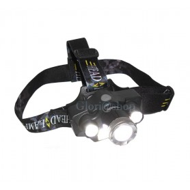 TORCIA FRONTALE 3 LED 1 COB ZOOM LUCE BIANCA BATTERIA LITIO RICARICABILE CARICA