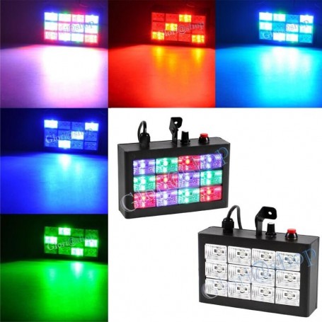 Fari Rgb Faro Luce Stroboscopica 12 Led Rgb