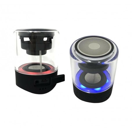 CASSA BLUETOOTH TWS COPPIA 2 ALTOPARLANTI SPEAKER STEREO LUCE LED RGB