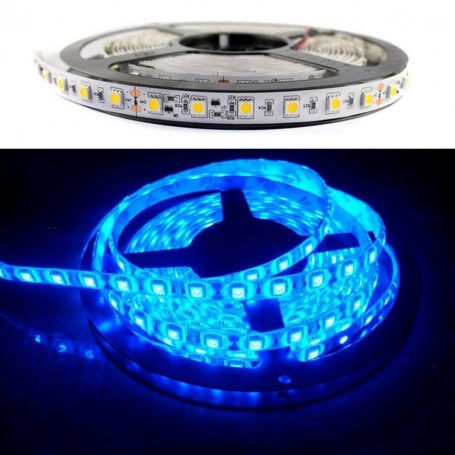 STRISCIA LED LUCE BLU 5050 SMD STRIP 5MT ILLUMINAZIONE AUTO CASA BAR NEGOZIO