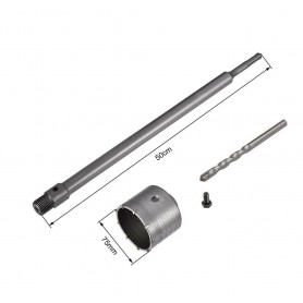 FRESA A TAZZA 75 MM ASTA PROLUNGA 50 . CM PER TRAPANO ATTACCO SDS PLUS