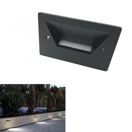 SEGNAPASSI LED LUCE BIANCA FARETTO 3 W SEGNAPASSO DA MURO SCALE GIARDINO ES49