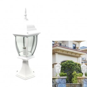 LAMPIONCINO DA CANCELLO LAMPIONE PER GIARDINO LANTERNA IN VETRO E27 BIANCO ES45