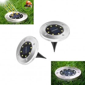 FARETTO PANNELLO SOLARE DA GIARDINO FARO 8 LED LUCE BIANCA PICCHETTO SEGNAPASSI