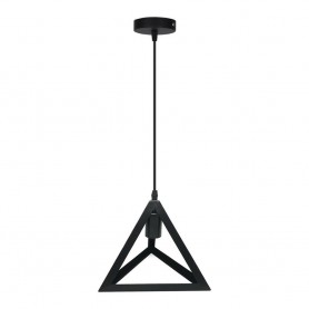 LAMPADARIO DA SOFFITTO A SOSPENSIONE FORMA TRIANGOLO 3D PORTA LAMPADINA E27 NERO