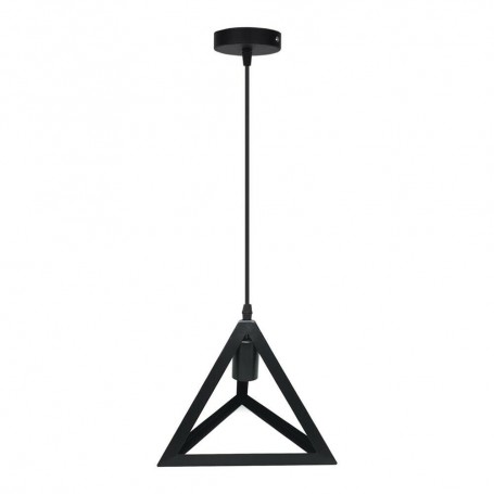 LAMPADARIO DA SOFFITTO A SOSPENSIONE FORMA TRIANGOLO 3D PORTA LAMPADINA E27 NERO