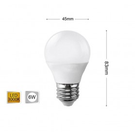 LAMPADINA LED 6 W LAMPADINE A SFERA LUCE CALDA E27 6W G45