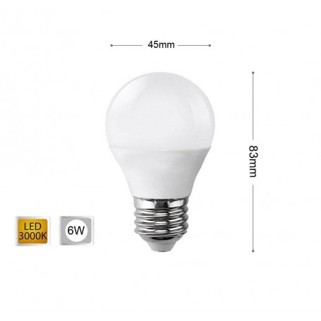 LAMPADINA LED 6 W LAMPADINE A SFERA LUCE CALDA E27 6W G45