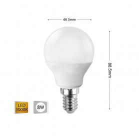 LAMPADINA LED 8 W LAMPADINE A SFERA LUCE CALDA E14 8W E 14 G45