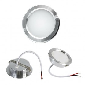 FARETTO LED 3 W LUCE CALDA A INCASSO ROTONDO OPACO BORDO ARGENTO P60-C