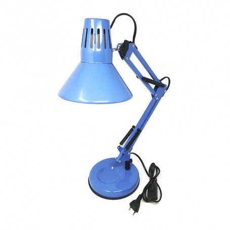 LAMPADA DA TAVOLO SCRIVANIA BRACCIO SNODABILE MORSETTO LUMETTO LUME BLU