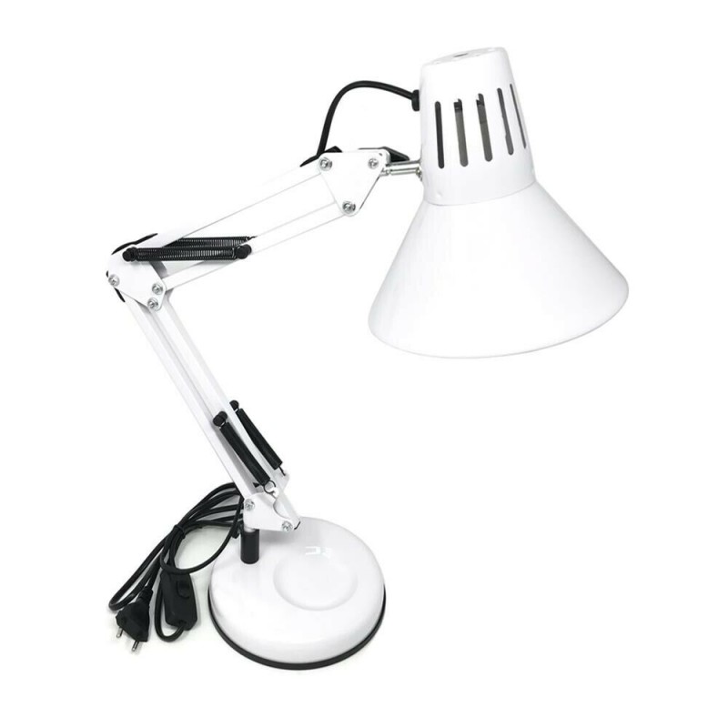 lampada lumetto da tavolo scrivania con braccio snodabile e morsetto lume  bianco