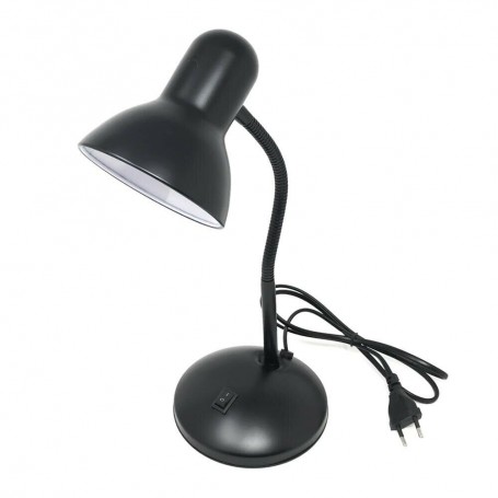 LAMPADA LUMETTO DA TAVOLO SCRIVANIA SNODABILE LUME PORTA LAMPADINA E27 NERO