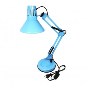LAMPADA DA TAVOLO SCRIVANIA LUMETTO BRACCIO SNODABILE MORSETTO LUME BLU CELESTE