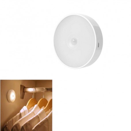 FARETTO LED SENSORE RILEVA MOVIMENTO LAMPADA 6 W LUCE NATURALE RICARICABILE USB