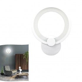 APPLIQUE ANELLO IN VETRO DA PARETE LUCE BIANCA LAMPADA LED INTERNO 9W