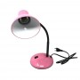 LUMETTO DA SCRIVANIA BRACCIO SNODABILE LAMPADA PORTA LAMPADINA E27 LUME ROSA