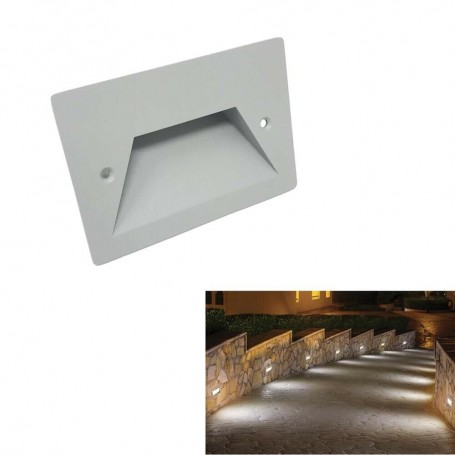 FARETTO 3 W LED LUCE BIANCA SEGNAPASSO DA GIARDINO MURO SCALE ES49GF