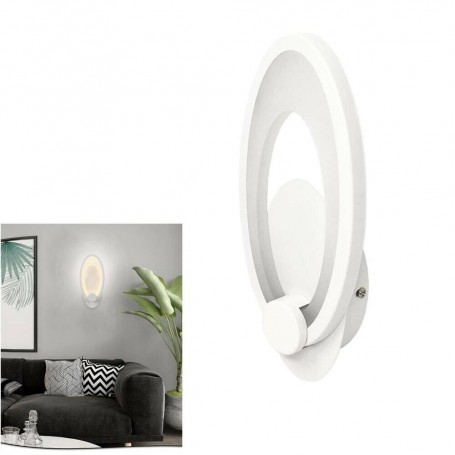 APPLIQUE LED LUCE CALDA IN VETRO OVALE LAMPADA DA PARETE INTERNO 9 W E25C