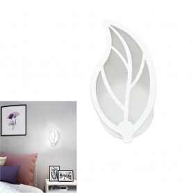 APPLIQUE FOGLIA IN VETRO A PARETE LUCE BIANCA LAMPADA LED INTERNO 7 W E32F