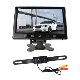 AUTO KIT RETROMARCIA MONITOR LCD 9 VIDEO AV1 AV2 TELECAMERA 7 LED INFRAROSSI