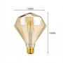 LAMPADINA FILAMENTO 4 W LUCE CALDA E27 DIAMANTE COLOR AMBRA STILE VINTAGE