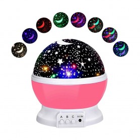 LAMPADA PROIETTORE STELLE EFFETTO CIELO STELLATO LUMETTO LED LUCE DA NOTTE ROSA