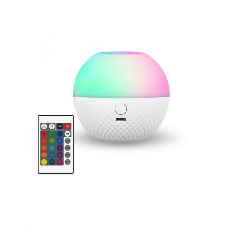 LAMPADA SFERA LED RGB TOUCH DIMMERABILE MULTICOLORE CON TELECOMANDO RICARICABILE