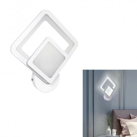 APPLIQUE LED FORMA DI ROMBO IN VETRO DA PARETE LUCE BIANCA LAMPADA 12 W