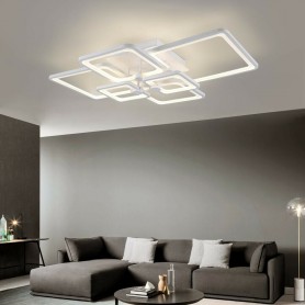PLAFONIERA LED 70 WATT LUCE NATURALE LAMPADARIO 6 QUADRATI QUADRATO MODERNO