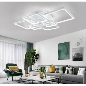 PLAFONIERA LED LUCE BIANCA 6500K LAMPADARIO 6 QUADRATI 70 WATT QUADRATO MODERNO