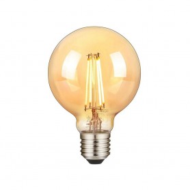 LAMPADINA LED A FILAMENTO 12 W LUCE CALDA E27 GLOBO SFERA IN VETRO COLORE AMBRA