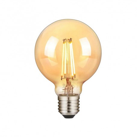 LAMPADINA LED A FILAMENTO 12 W LUCE CALDA E27 GLOBO SFERA IN VETRO COLORE AMBRA