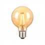 LAMPADINA LED A FILAMENTO 12 W LUCE CALDA E27 GLOBO SFERA IN VETRO COLORE AMBRA