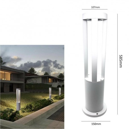 LAMPIONE LED LUCE BIANCA LAMPADA 12 W . LAMPIONCINO DA TERRA GIARDINO ESTERNO IP65