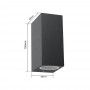 APPLIQUE DA PARETE INTERNO ESTERNO IP65 PORTA FARETTO GU10 ES55N NERO