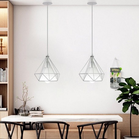 LAMPADARIO A SOSPENSIONE PORTALAMPADA E27 STILE MODERNO BIANCO E20-B