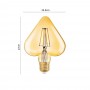 LAMPADINA LED FILAMENTO CUORE AMBRA E27 4 W STILE VINTAGE RETRO LUCE CALDA