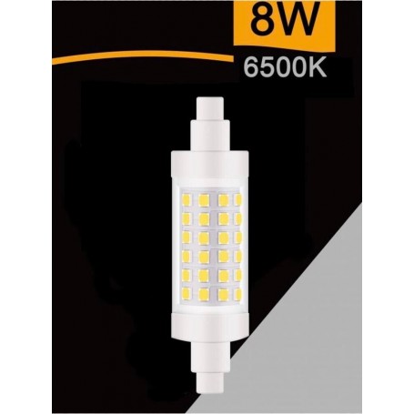 LAMPADINA LED LUCE BIANCA ATTACCO R7S 8 WATT LAMPADA RICAMBIO PER FARO 6500K