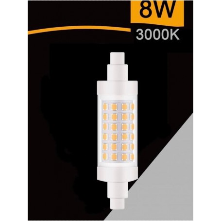 LAMPADINA LED LUCE CALDA ATTACCO R7S 8 WATT LAMPADA RICAMBIO PER FARO 3000K