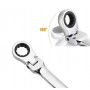 CHIAVE A SNODO 14 MM CRICCHETTO NERO A 12 DENTI TESTA GIREVOLE 180